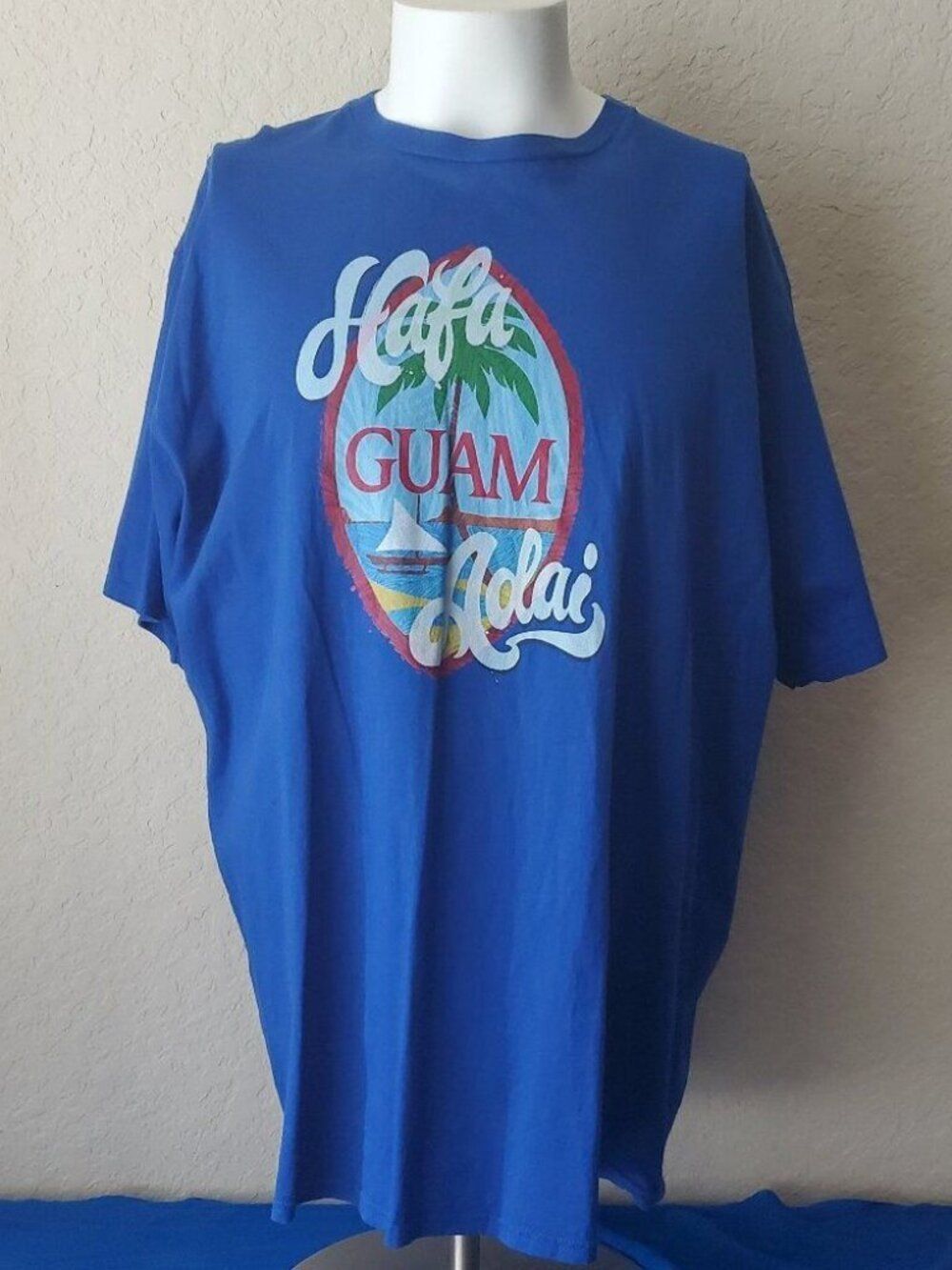 Port & Company Hafa Adai Guam Graphic T-Shirt - Blue (Size 3XL)